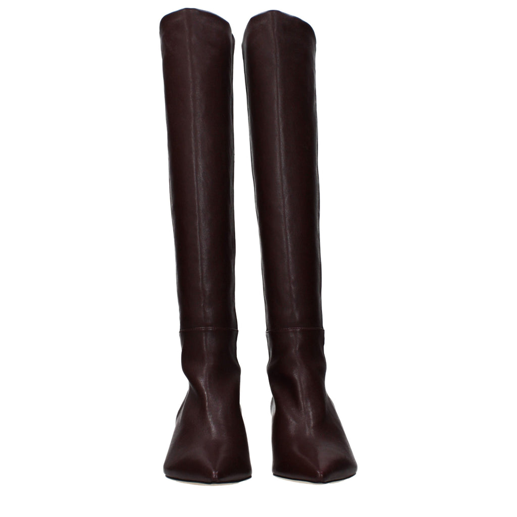 Stuart Weitzman Rote Leder-Stiefel mit hohem Absatz