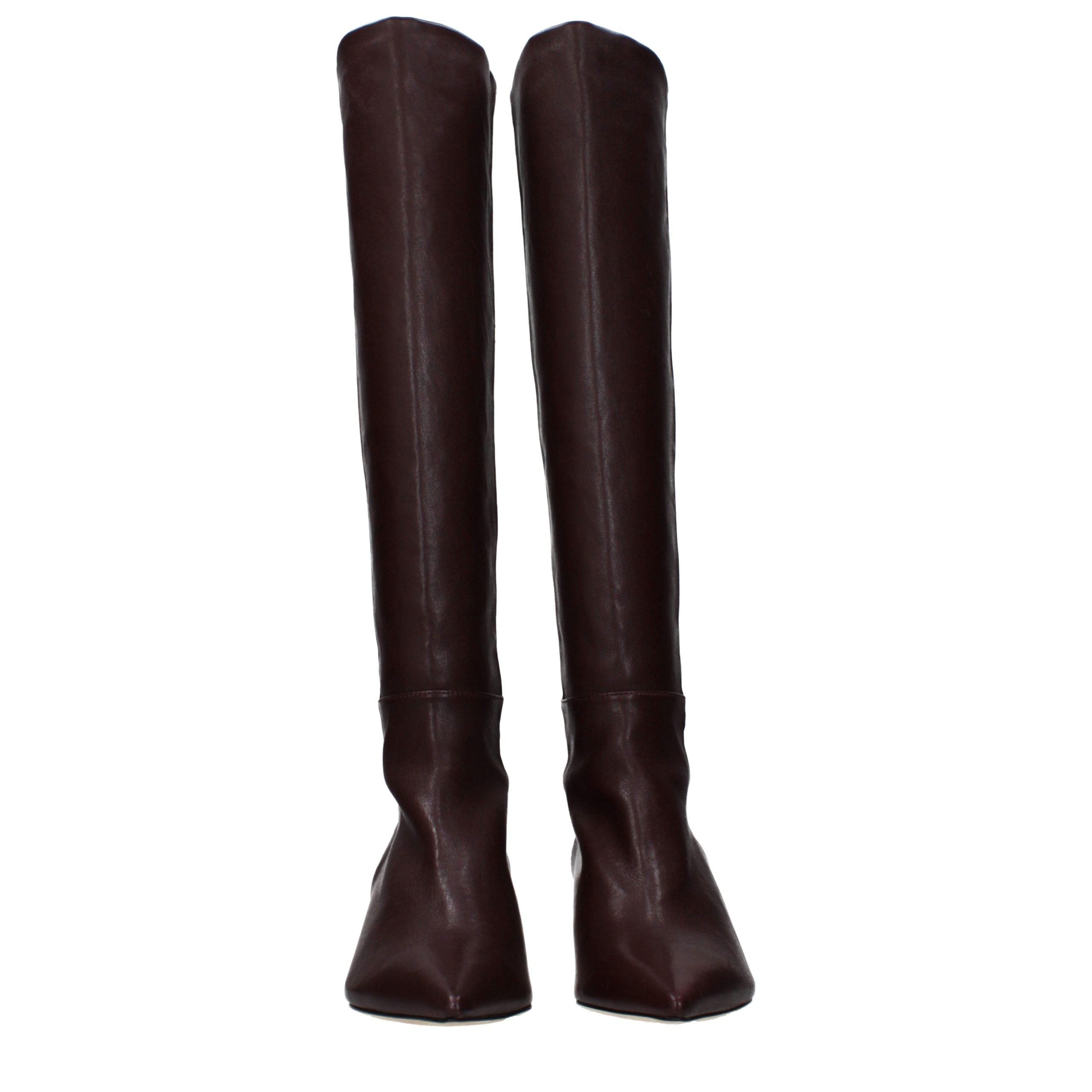Stuart Weitzman Rote Leder-Stiefel mit hohem Absatz