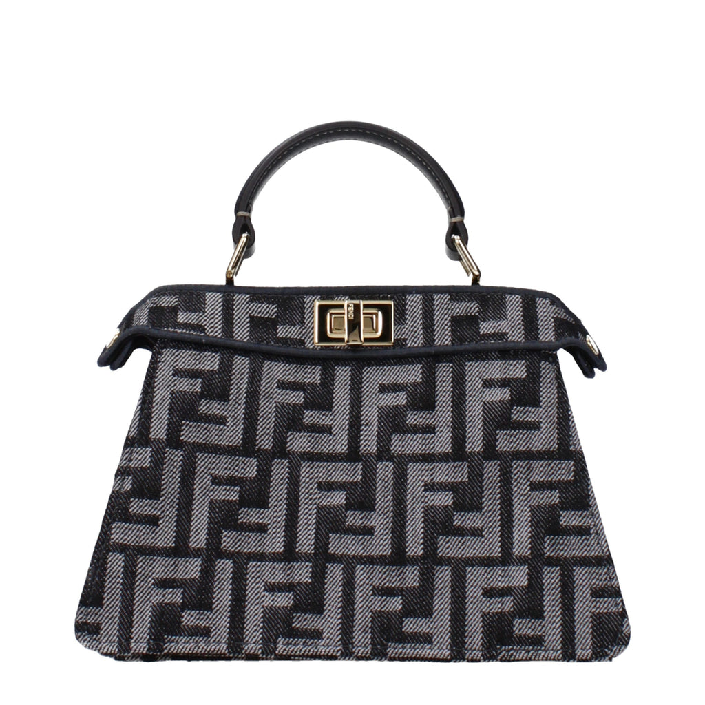 Fendi Schwarze Stoffhandtasche