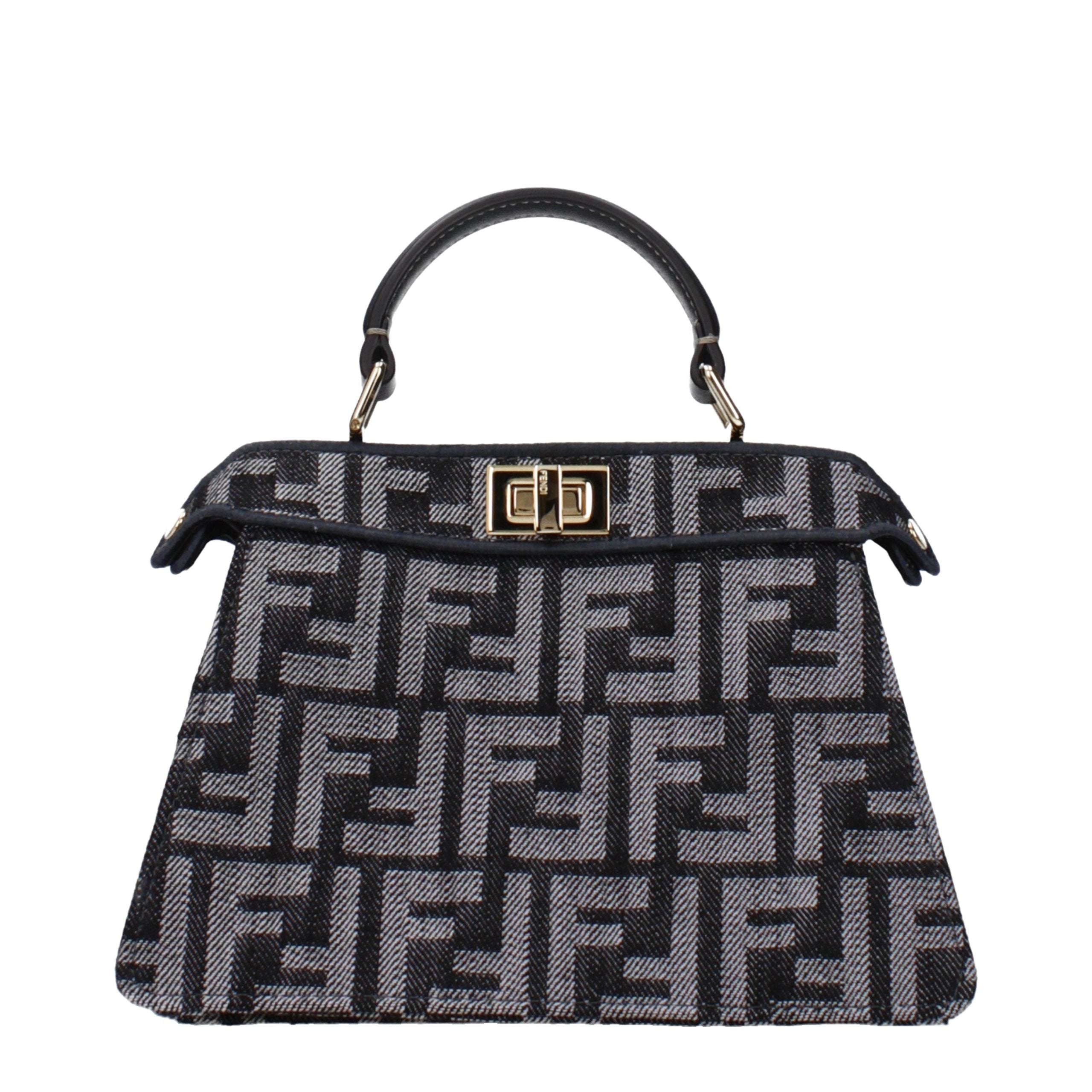 Fendi Schwarze Stoffhandtasche