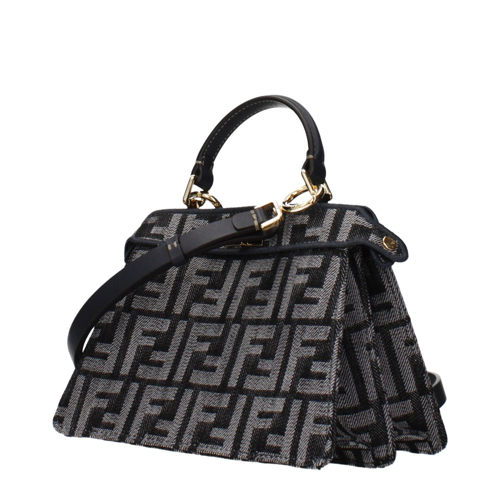 Fendi Schwarze Stoffhandtasche