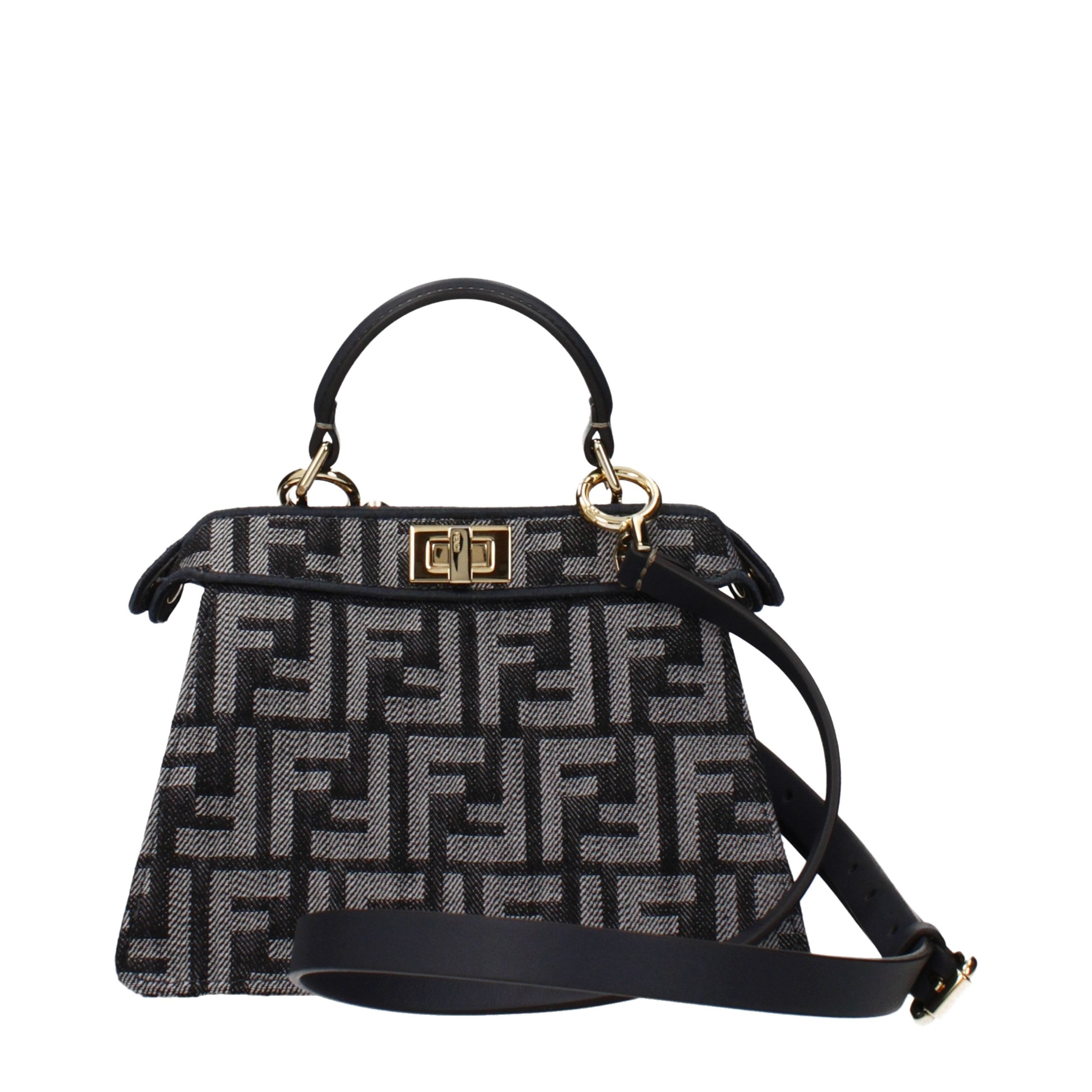 Fendi Schwarze Stoffhandtasche