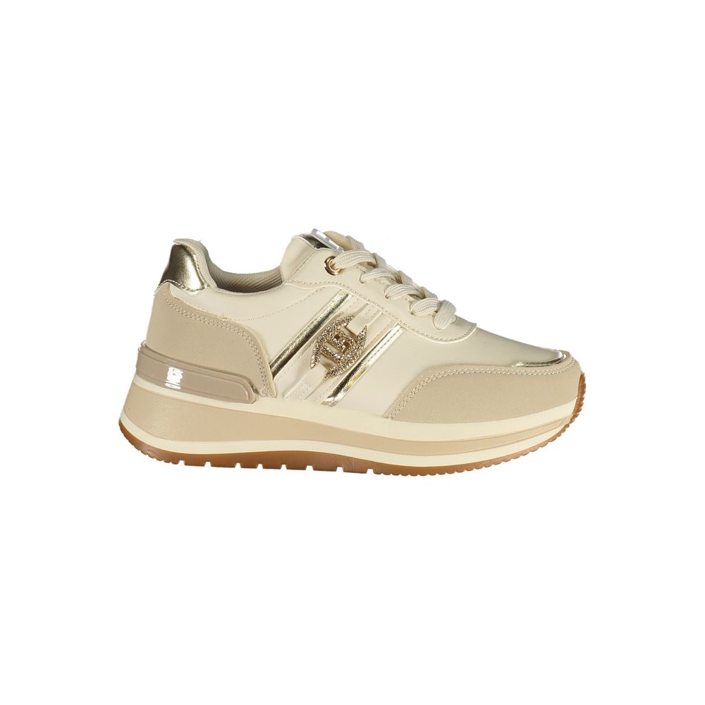Laura Biagiotti Damen Sneaker aus Beige Polyurethan