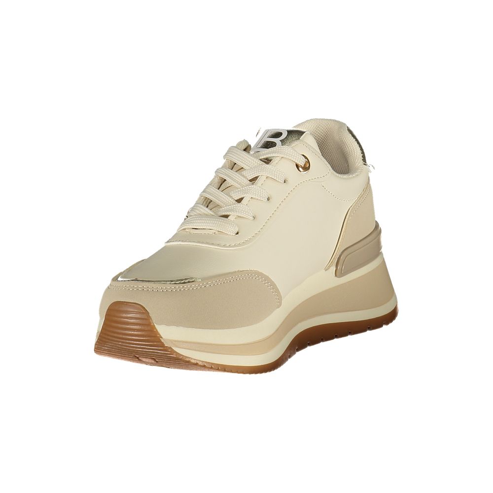 Laura Biagiotti Damen Sneaker aus Beige Polyurethan