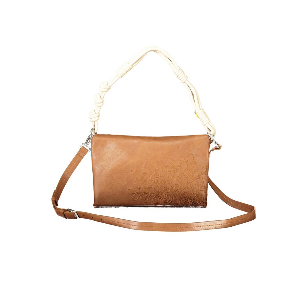 Desigual women's handbag made of polyurethane in brown