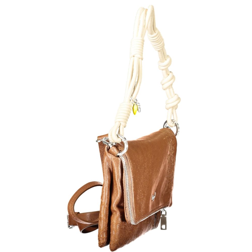 Desigual women's handbag made of polyurethane in brown