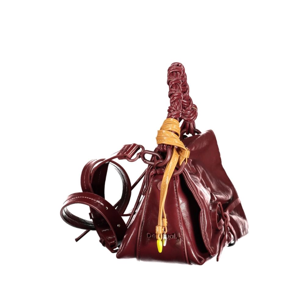 Desigual Burgunderfarbene Mini-Tasche aus Polyurethan für Damen