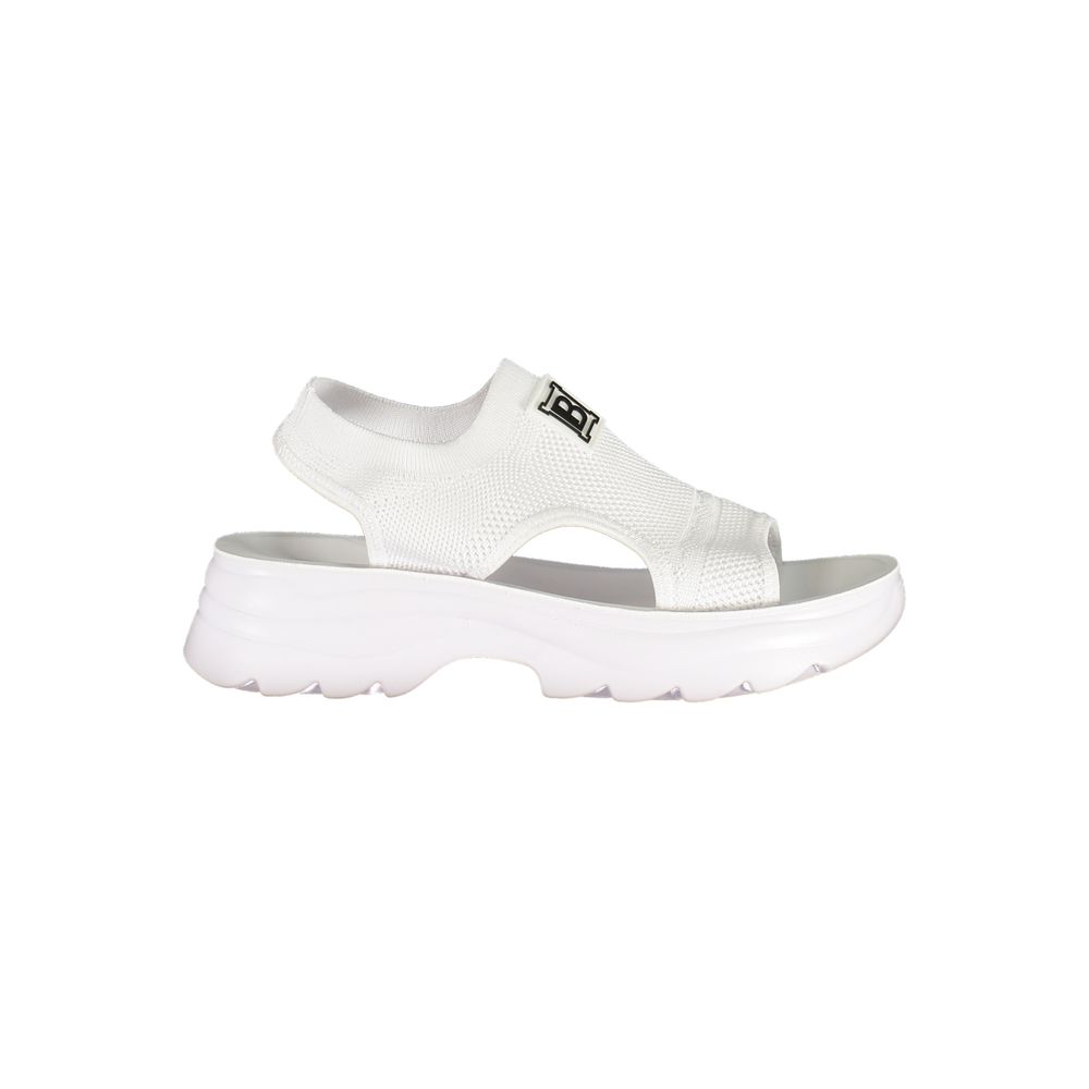 Laura Biagiotti Weiße Plateau-Sandalen aus Polyester