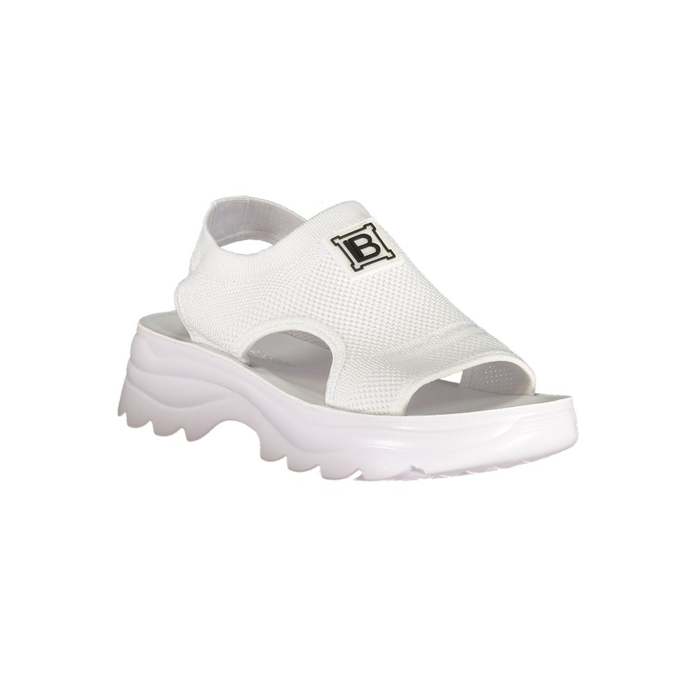 Laura Biagiotti Weiße Plateau-Sandalen aus Polyester