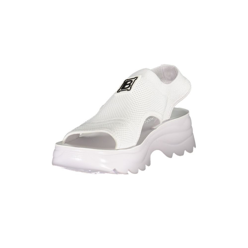 Laura Biagiotti Weiße Plateau-Sandalen aus Polyester