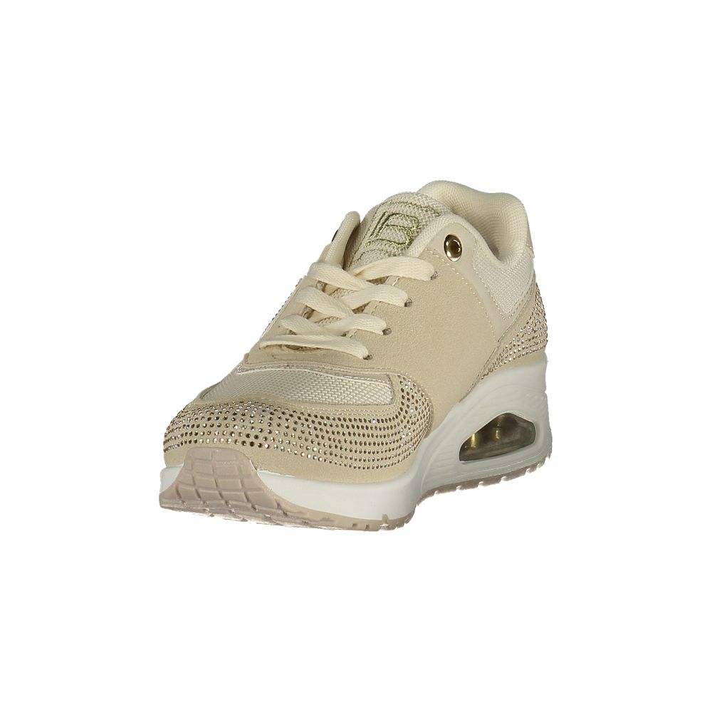 Laura Biagiotti Damen Sneaker aus Beige Polyurethan