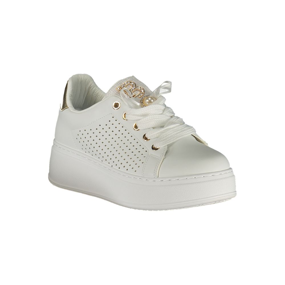 Laura Biagiotti Women's White Polyurethane Sneakers