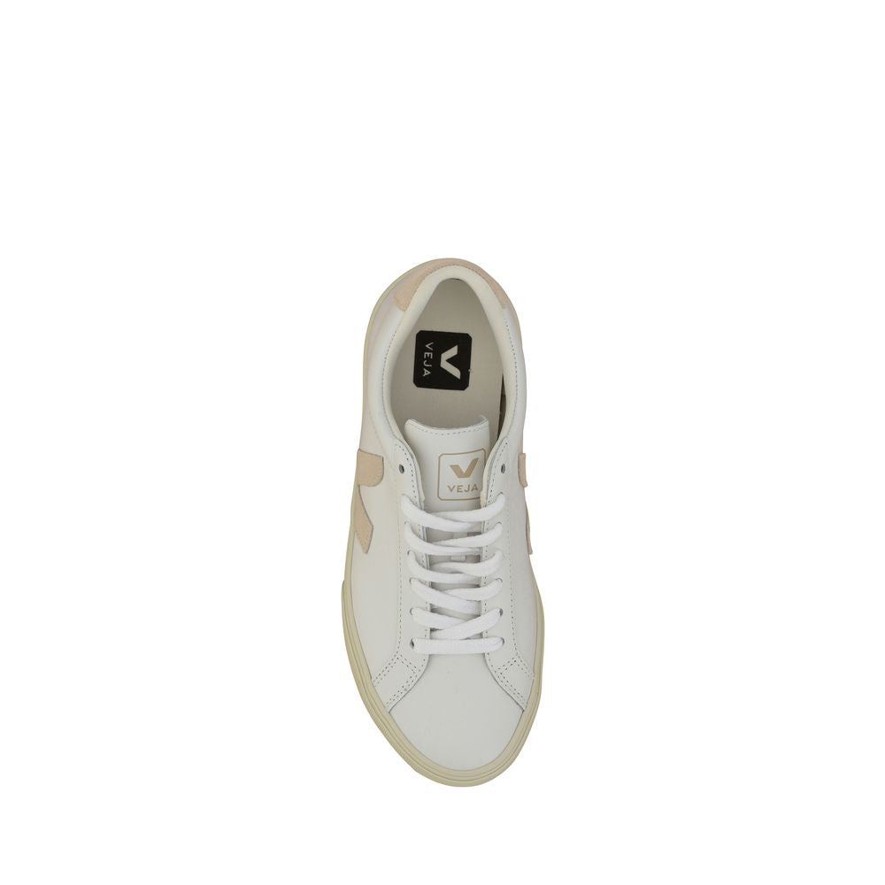 Veja Weiße Low-Top-Sneaker aus Kalbsleder Bos Taurus