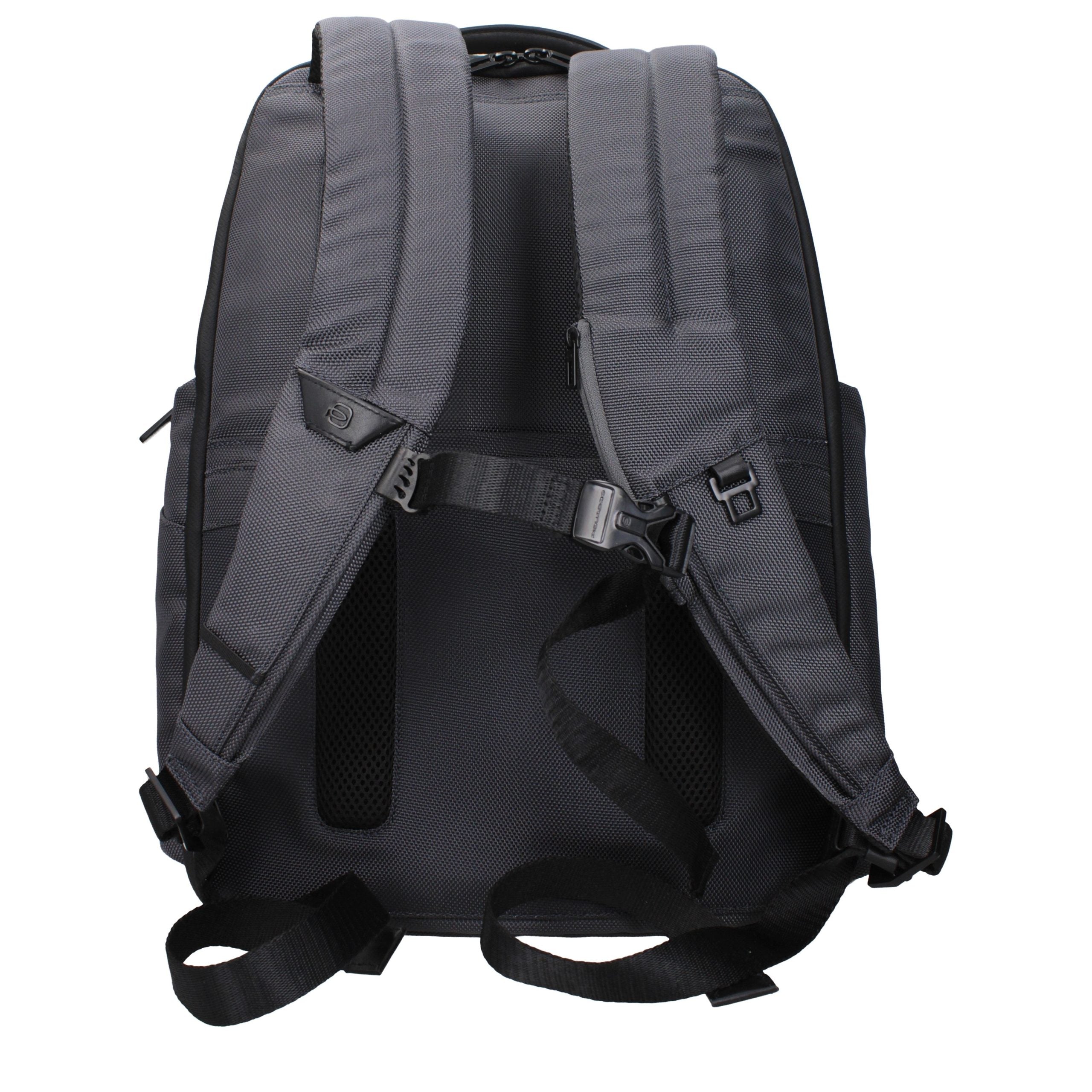 Piquadro Grauer Rucksack aus recyceltem Nylon
