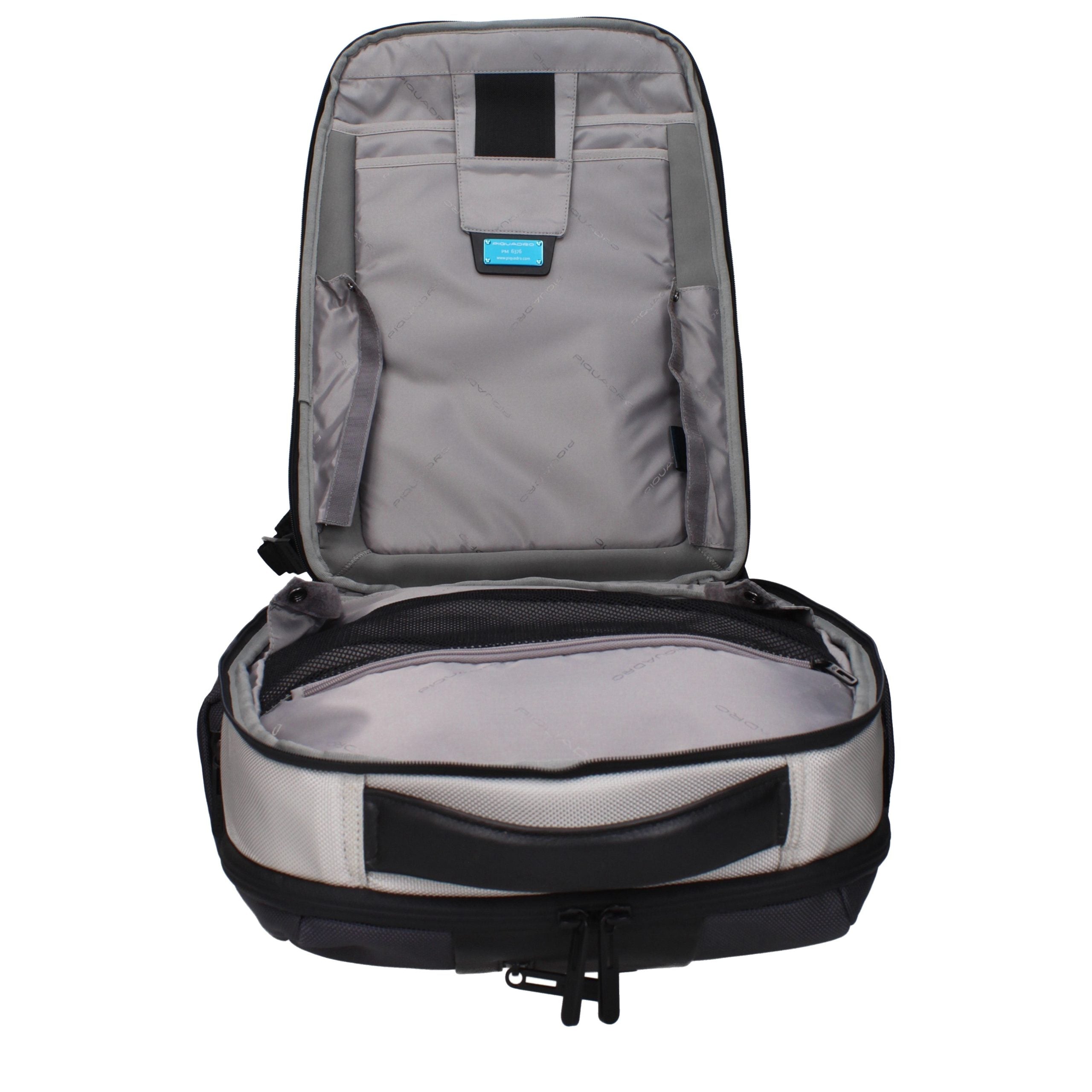 Piquadro Grauer Rucksack aus recyceltem Nylon