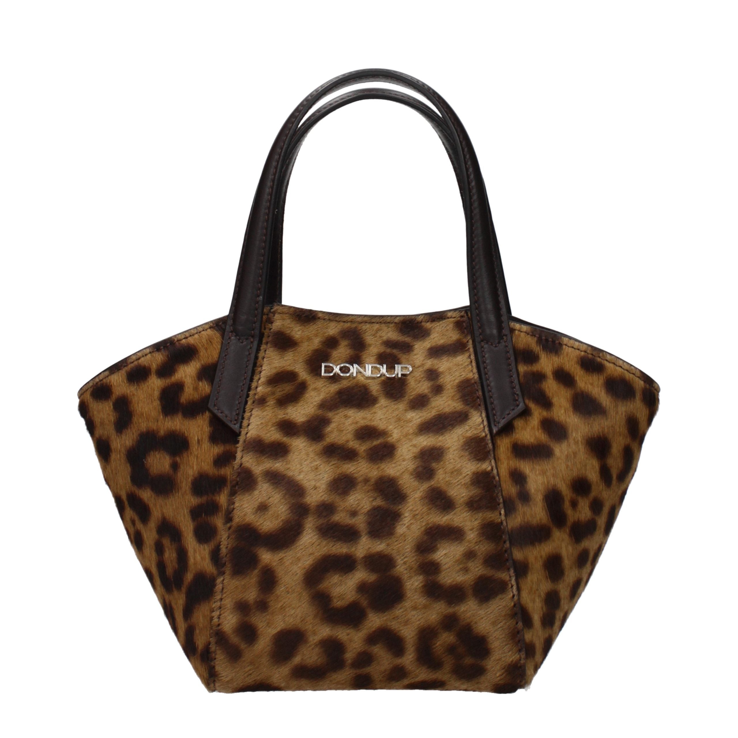Dondup Braune Rosshaar-Handtasche