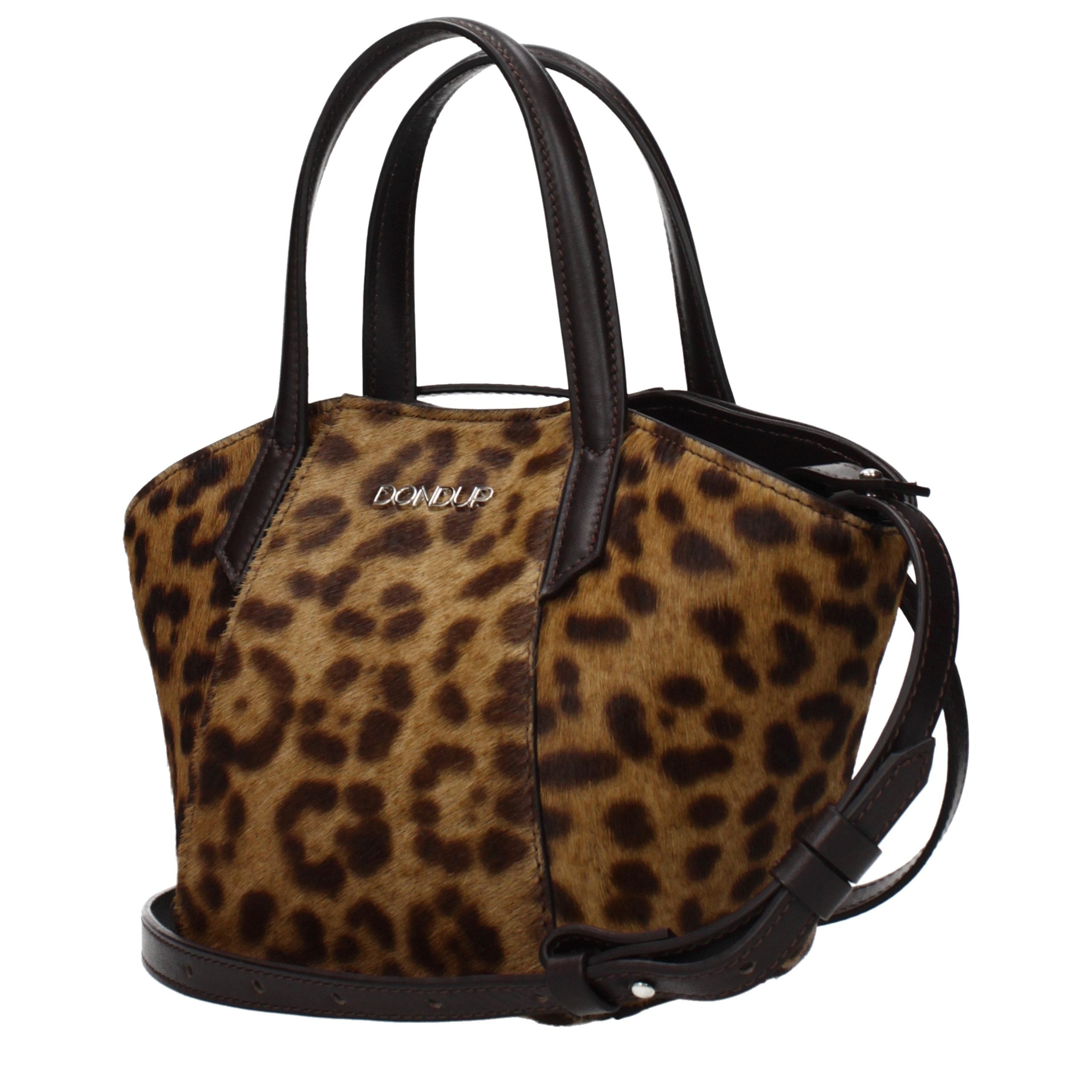 Dondup Braune Rosshaar-Handtasche