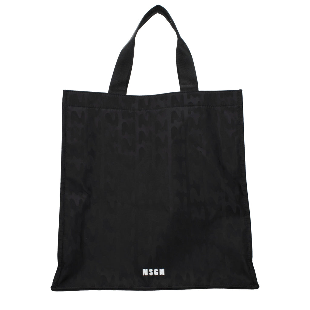MSGM Schwarze Stoffhandtasche