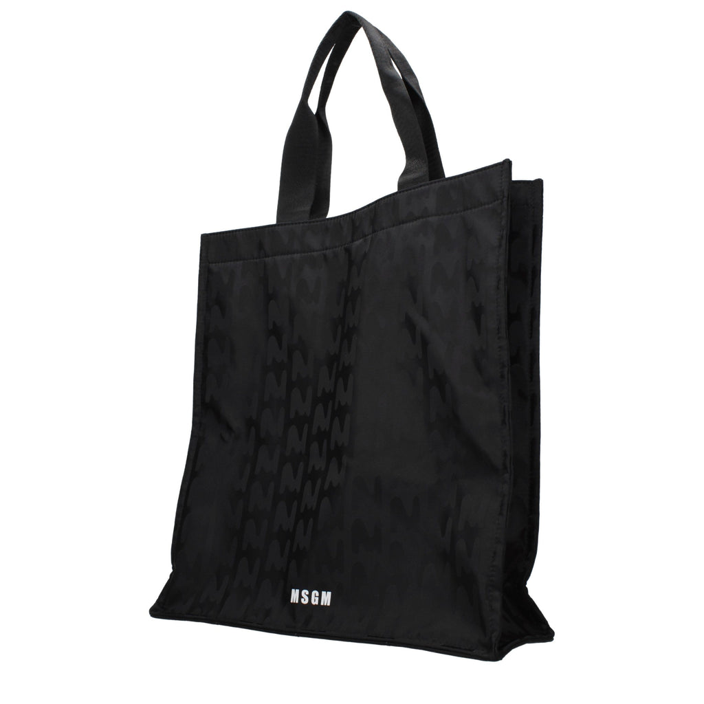 MSGM Schwarze Stoffhandtasche