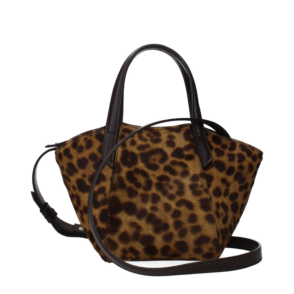 Dondup Braune Rosshaar-Handtasche