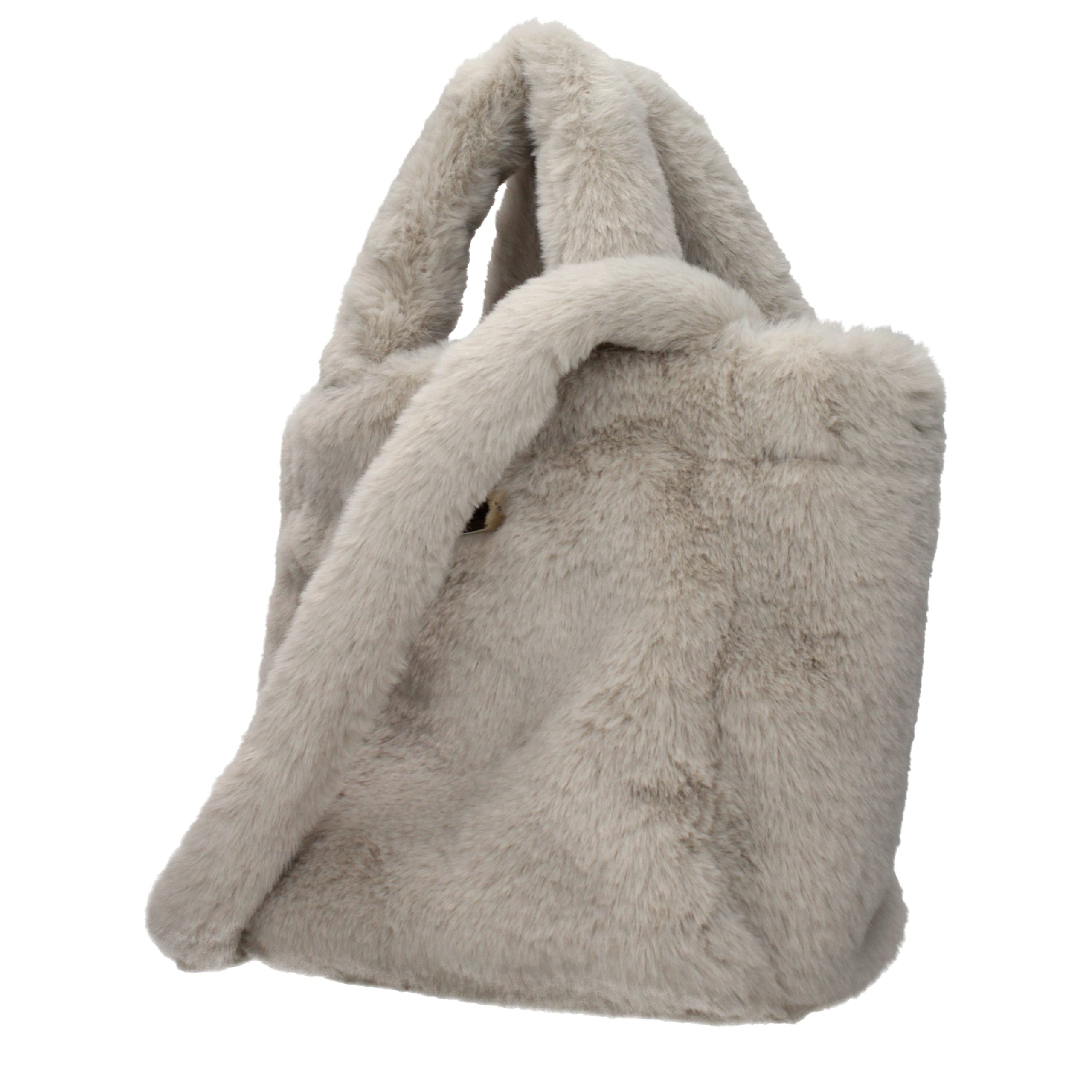 Herno Graue Pelz-Handtasche