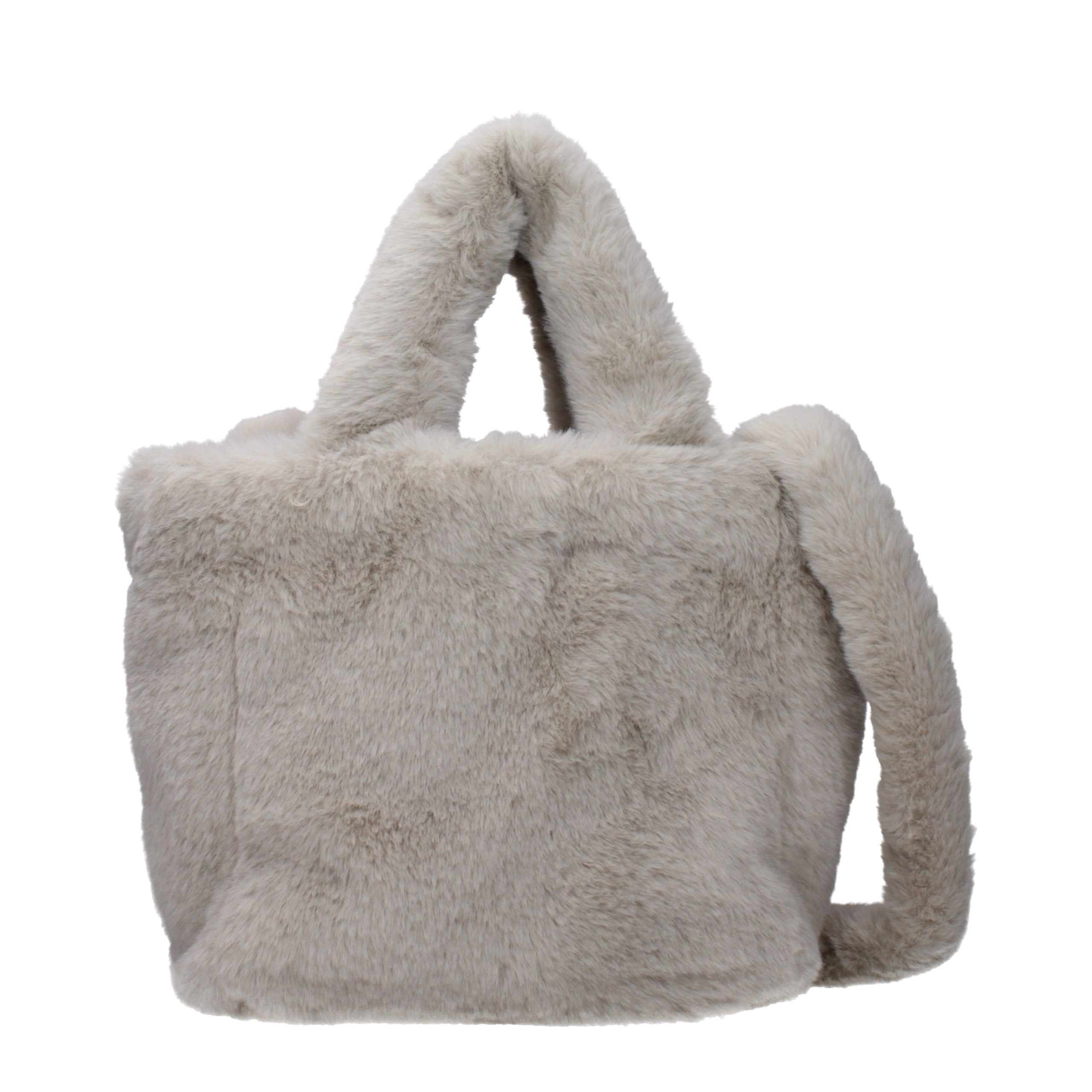 Herno Graue Pelz-Handtasche