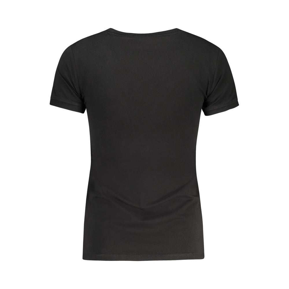 Guess Jeans Schwarzes Baumwoll-T-Shirt für Damen