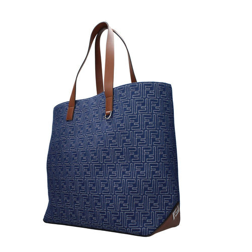 Fendi Blaue Stoff-Umhängetasche