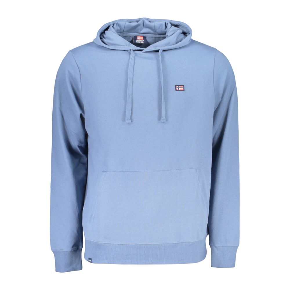 Norway 1963 Blauer Baumwoll-Kapuzenpullover für Herren