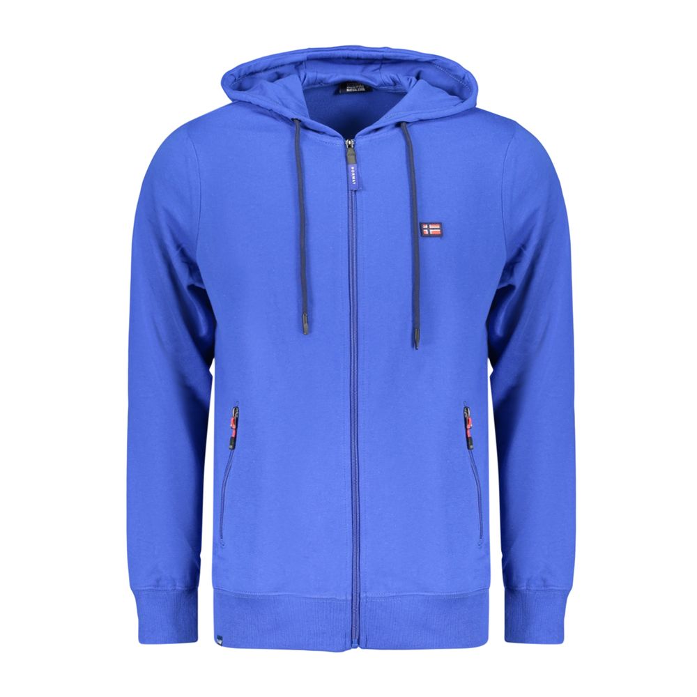 Norway 1963 Blauer Baumwoll-Kapuzenpullover für Herren