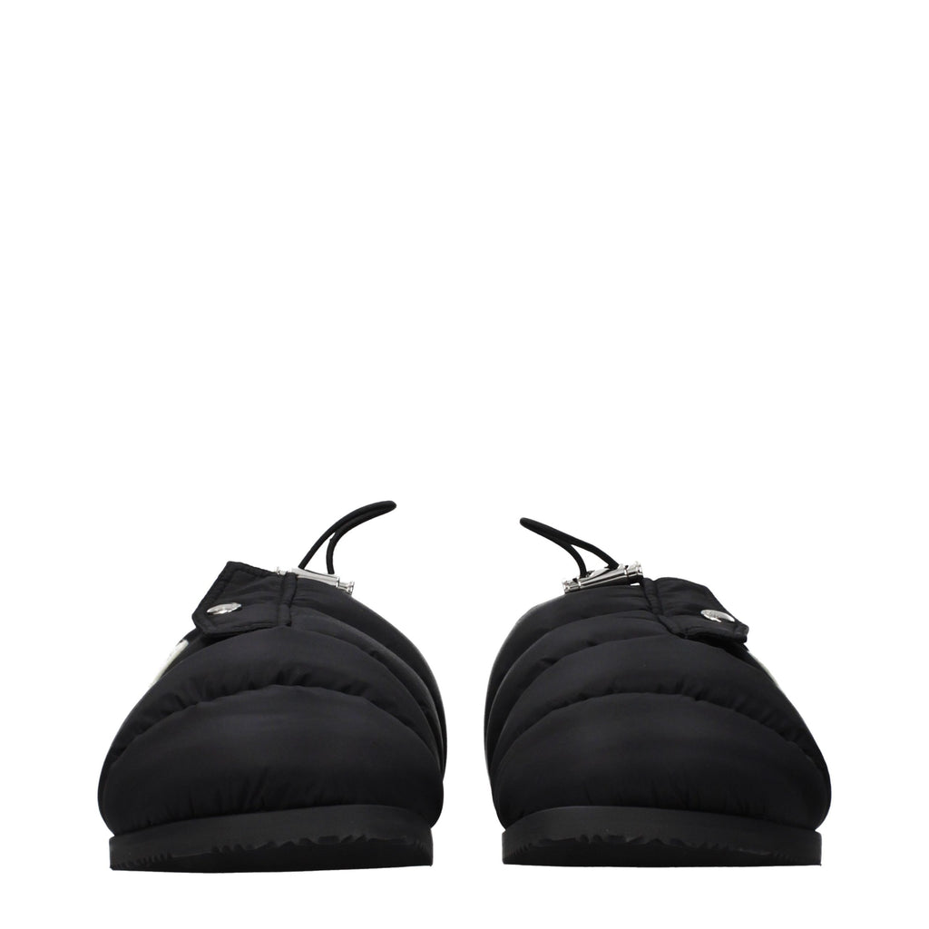Moncler Schwarze Stoff-Slipper