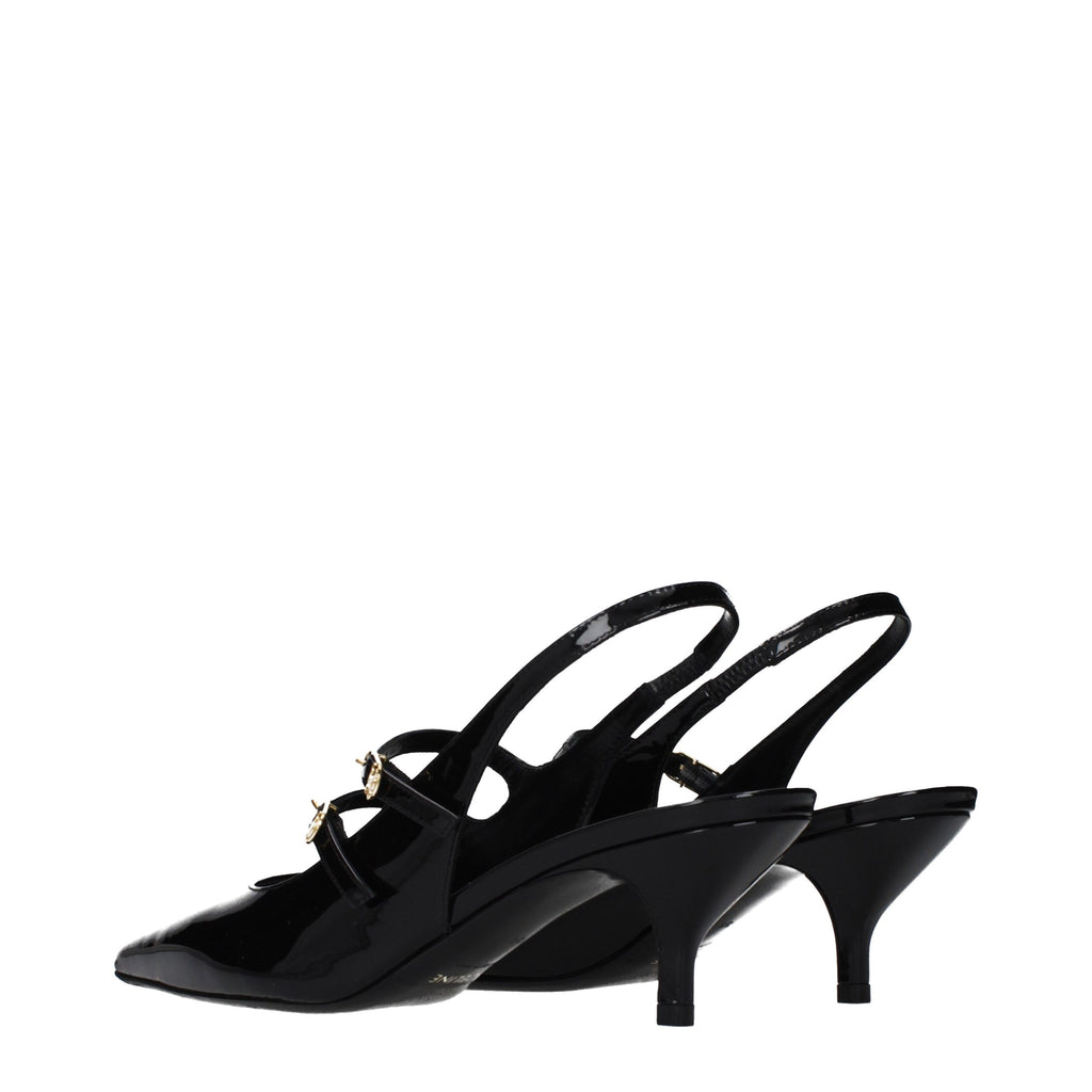 Celine Schwarze Ledersandalen