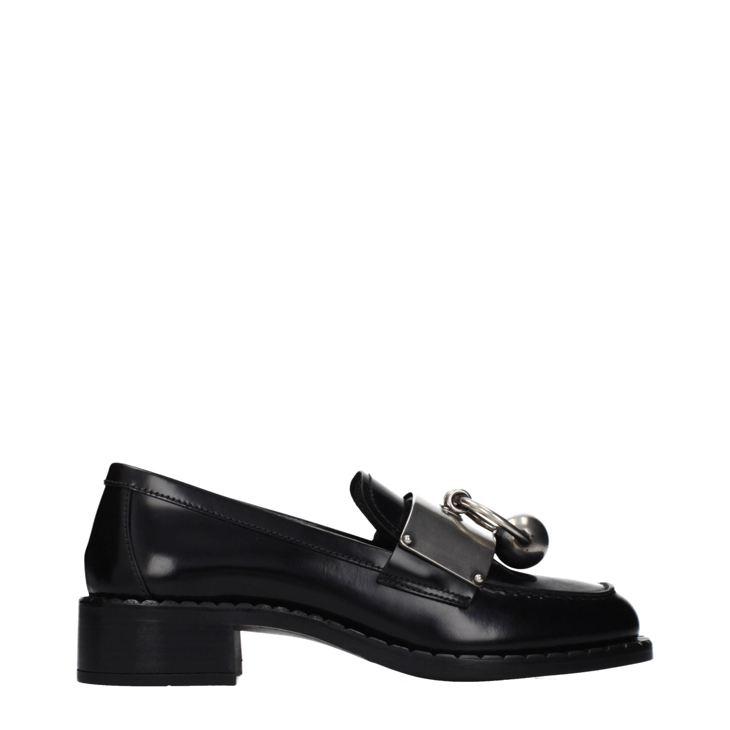 Prada Schwarze Leder Loafer zum Hineinschlüpfen