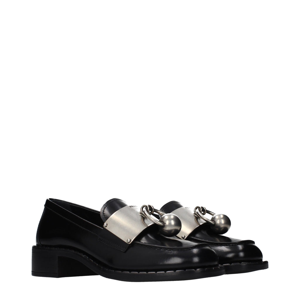 Prada Schwarze Leder Loafer zum Hineinschlüpfen