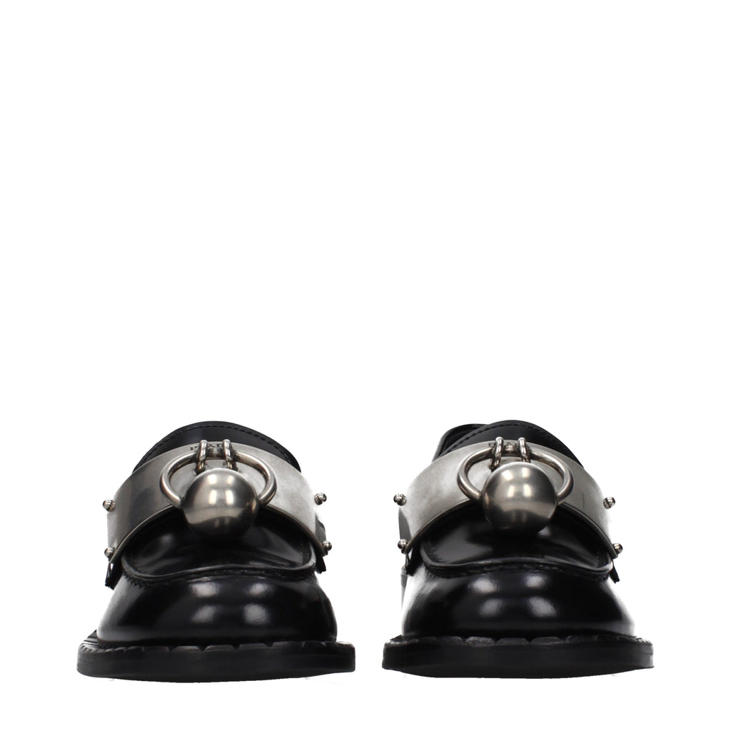 Prada Schwarze Leder Loafer zum Hineinschlüpfen