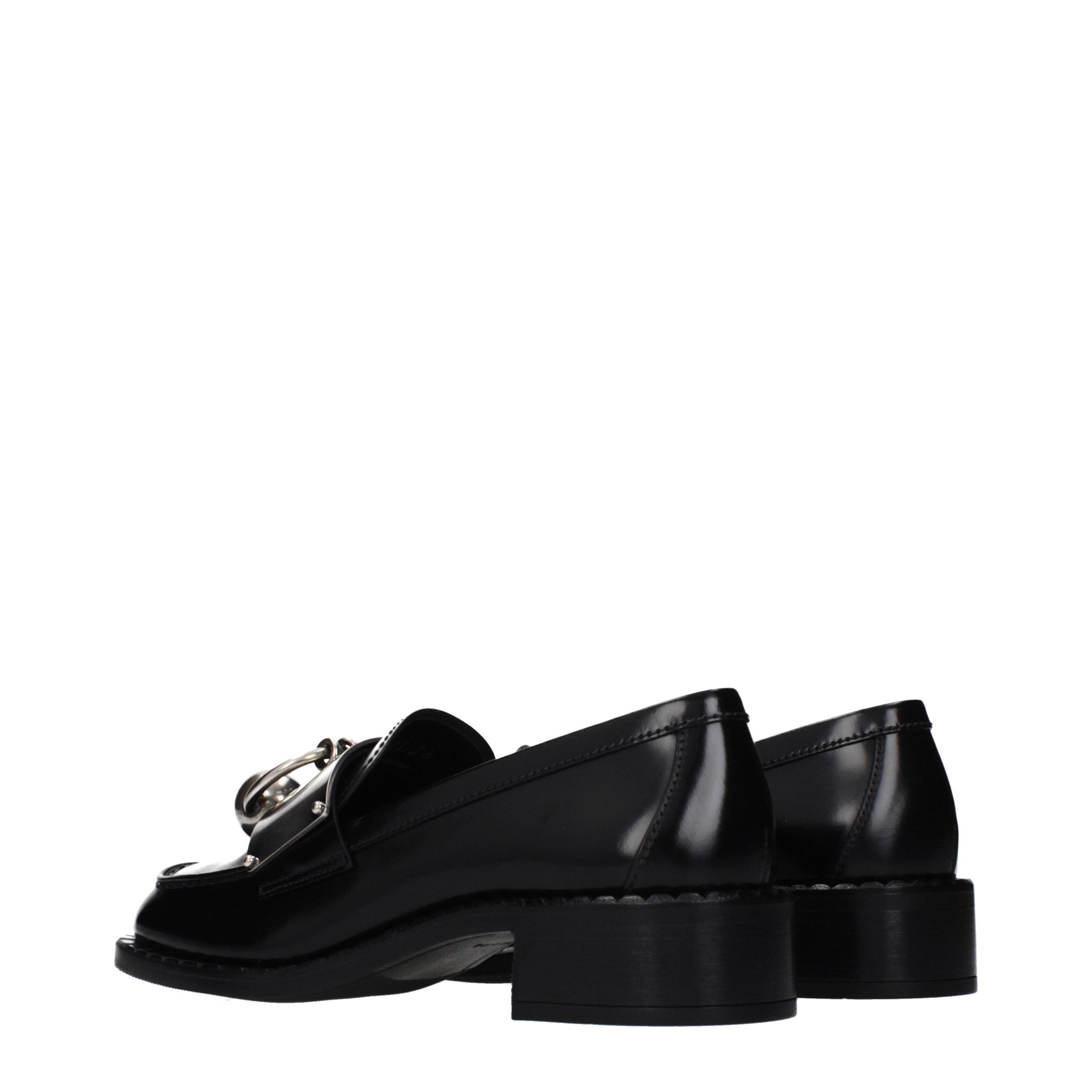 Prada Schwarze Leder Loafer zum Hineinschlüpfen