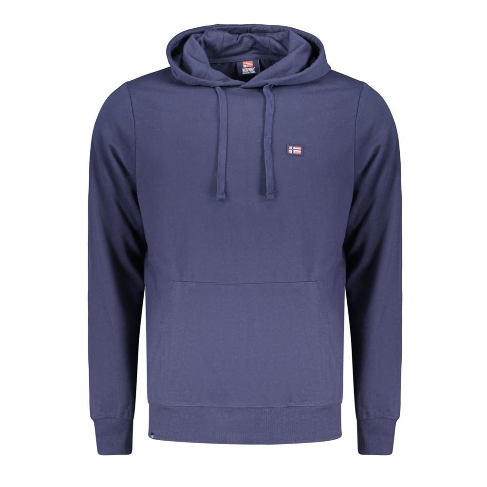 Norway 1963 Blauer Baumwoll-Kapuzenpullover für Herren