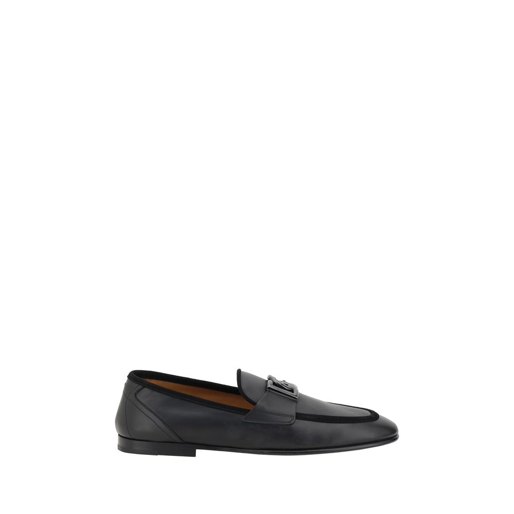 Dolce & Gabbana Schwarze Loafer aus Kalbsleder Bos Taurus zum Hineinschlüpfen