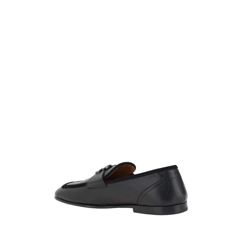 Dolce & Gabbana Schwarze Loafer aus Kalbsleder Bos Taurus zum Hineinschlüpfen