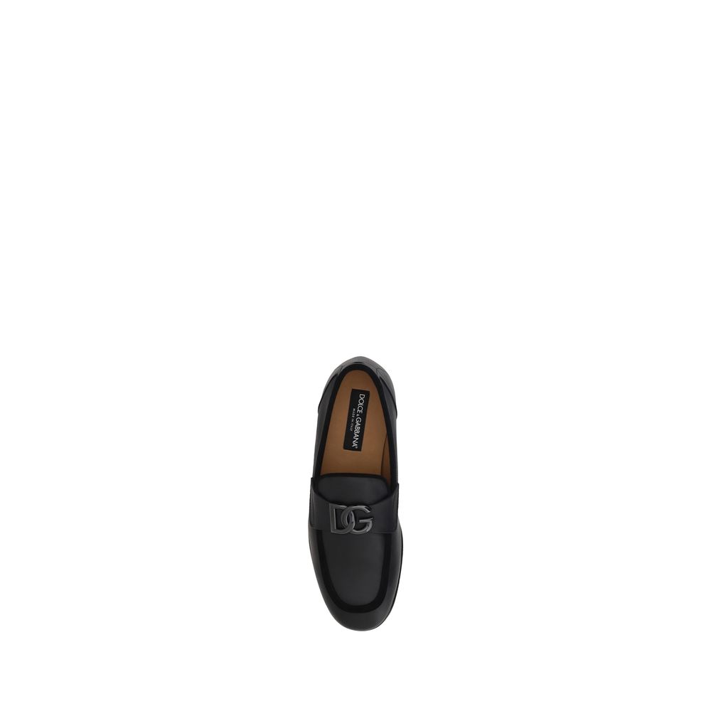 Dolce & Gabbana Schwarze Loafer aus Kalbsleder Bos Taurus zum Hineinschlüpfen