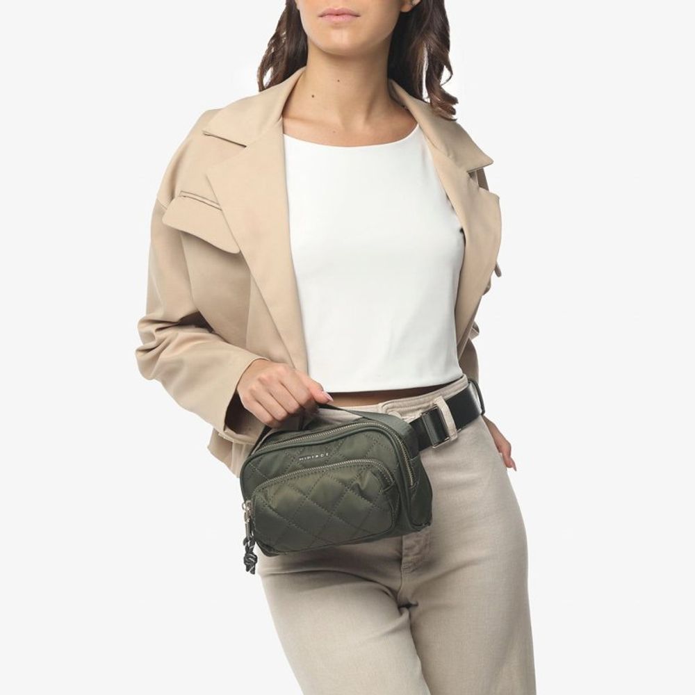 MIRIADE Umhängetasche aus Nylon im Military-Look
