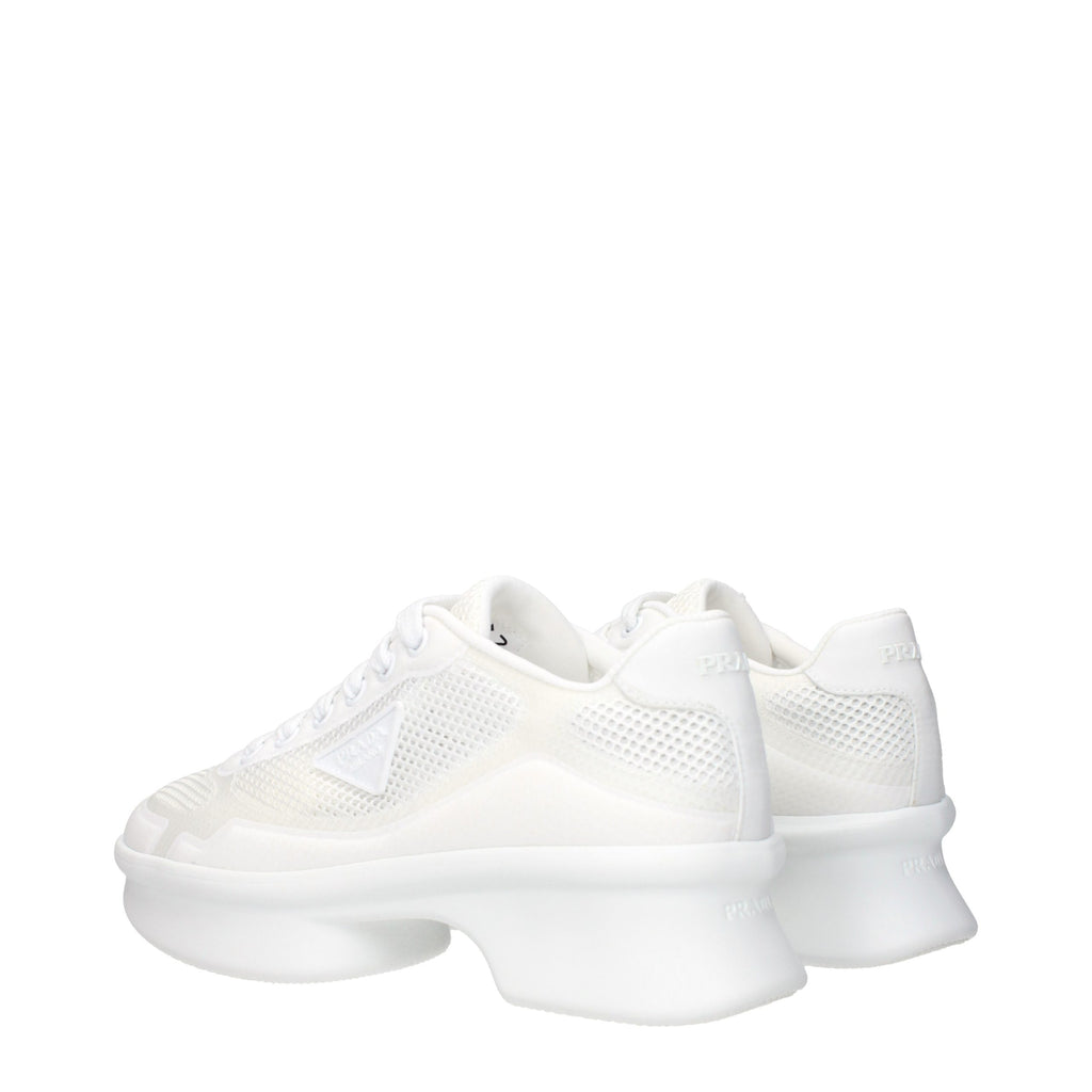 Prada Weiße Stoff-Sneaker im Athletic-Look