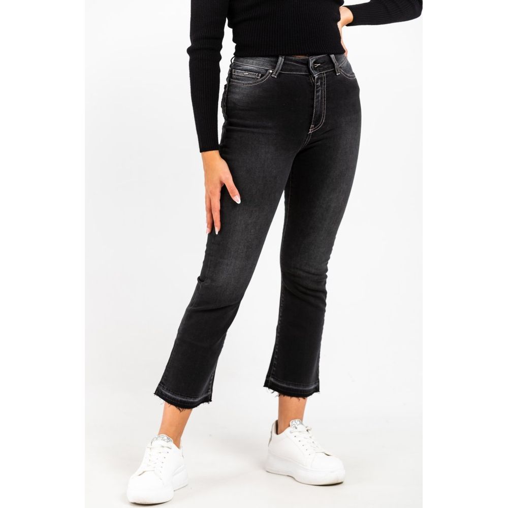 Gas Graue Cropped Jeans aus Baumwolle