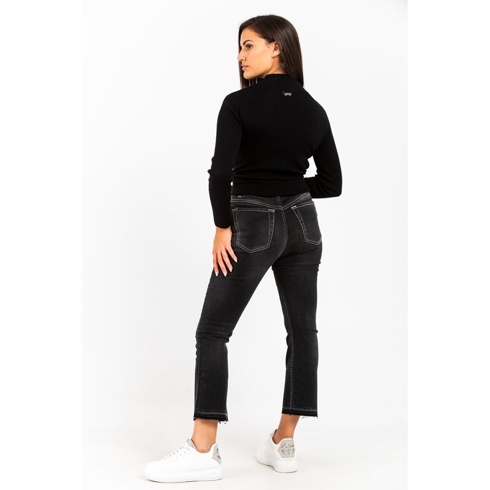 Gas Graue Cropped Jeans aus Baumwolle