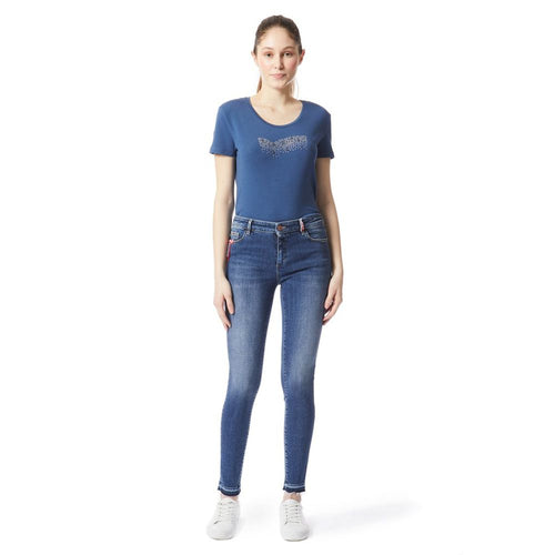 Gas Blaue Baumwoll-Skinny-Jeans