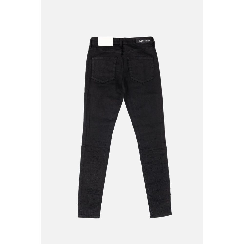 Gas Black Skinny Jeans Made from Cotton