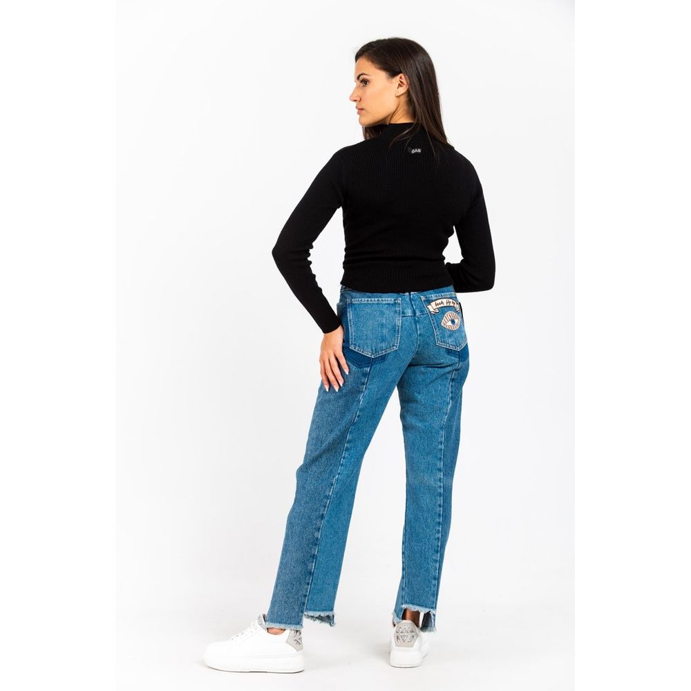 Gas Blaue Jeans aus Baumwolle im geraden Schnitt