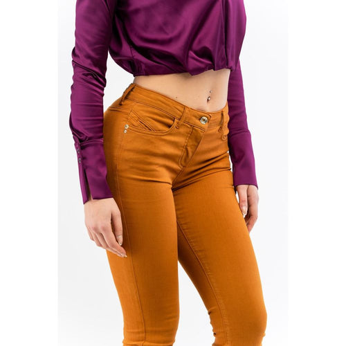 Patrizia Pepe Braune Baumwoll-Skinny-Jeans