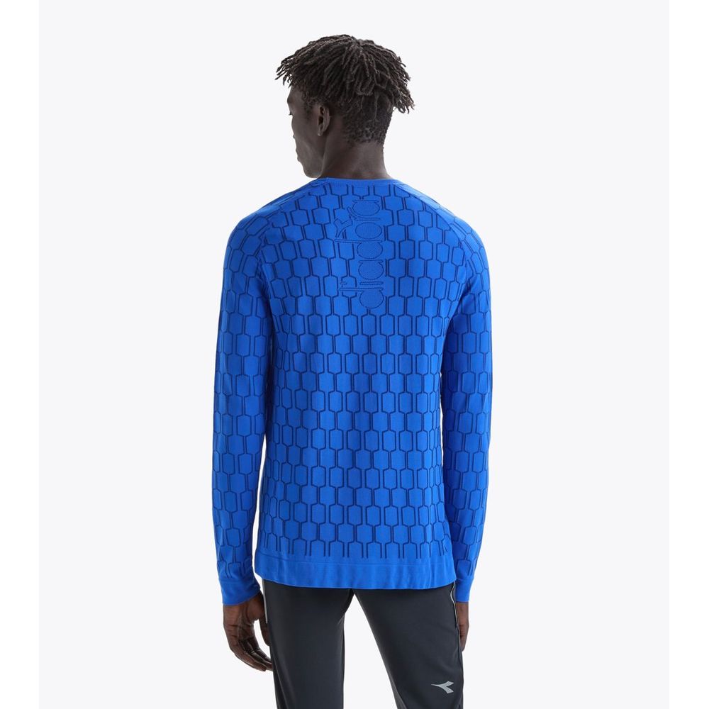 Diadora Blaues Langarmshirt aus Polyamid