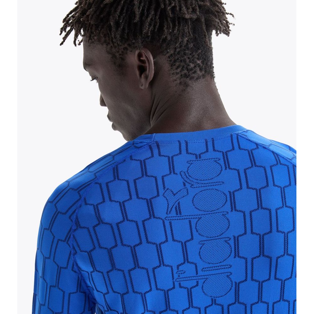 Diadora Blaues Langarmshirt aus Polyamid